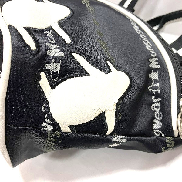 Munsingwear Nylon Black White Handbag Unisex in Good Condition