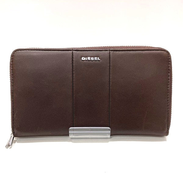 Diesel Leather Brown Zip Wallet X02812