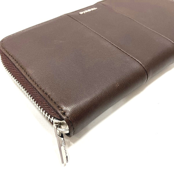 Diesel Leather Brown Zip Wallet X02812