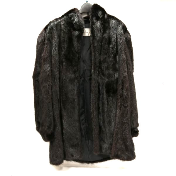 Sagamin Mink Apparel Coat for Women, Size 13, Black, Used in Great Condition