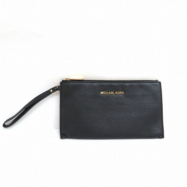 Michael Kors Leather Black Bag Pouch Clutch