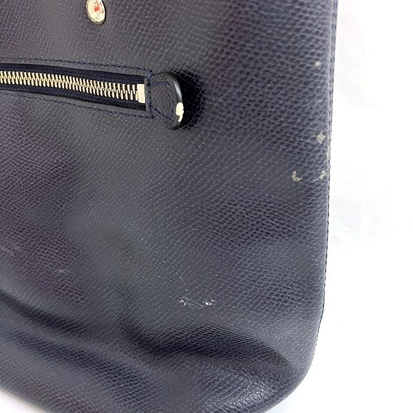 Coach Navy Leather Tote Handbag in Good Condition