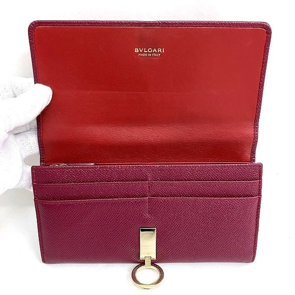 Bvlgari Leather Logo Clip Bifold Wallet 281438 in Good Condition