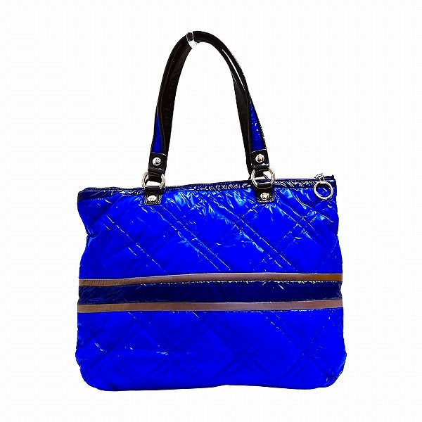 Coach Poppy Nylon Patent Leather Quilted Tote Bag 15873