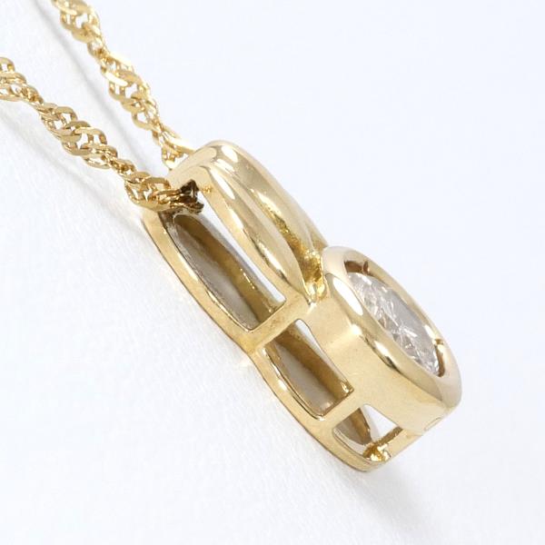 Women's K18 Yellow Gold Necklace with 0.30ct Brown Diamond, Approx 40cm, Weight 2.0g  in Excellent Condition