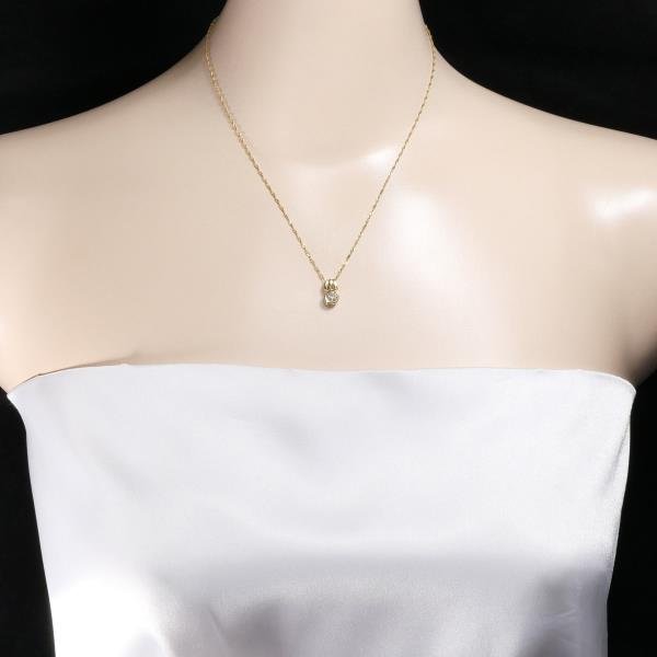 Women's K18 Yellow Gold Necklace with 0.30ct Brown Diamond, Approx 40cm, Weight 2.0g  in Excellent Condition