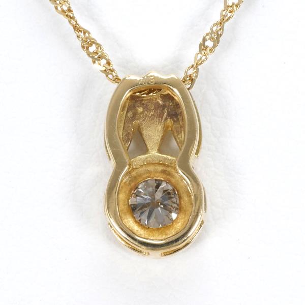 Women's K18 Yellow Gold Necklace with 0.30ct Brown Diamond, Approx 40cm, Weight 2.0g  in Excellent Condition