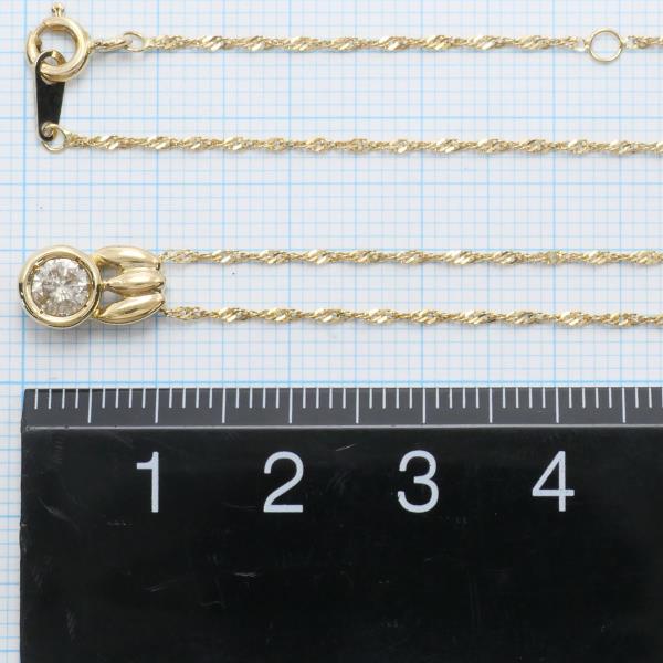 Women's K18 Yellow Gold Necklace with 0.30ct Brown Diamond, Approx 40cm, Weight 2.0g  in Excellent Condition