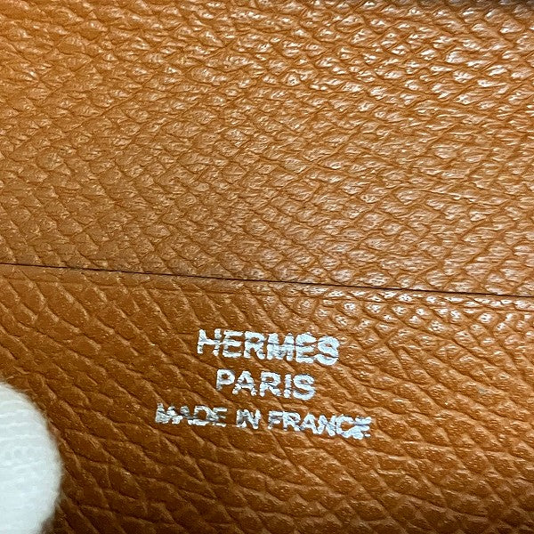 Hermes Bearn Souffle Leather Long Wallet in Good Condition