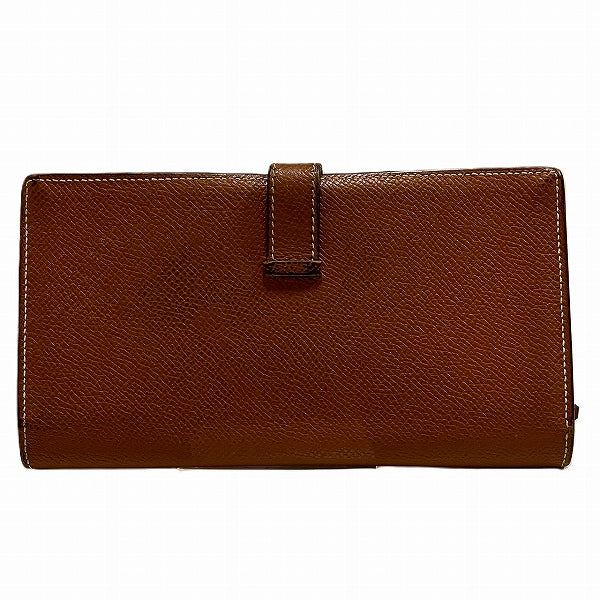 Hermes Bearn Souffle Leather Long Wallet in Good Condition