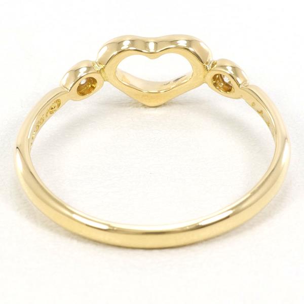 Tiffany & Co Open Heart Ring K18 Yellow Gold Diamond 11.5 in Excellent Condition