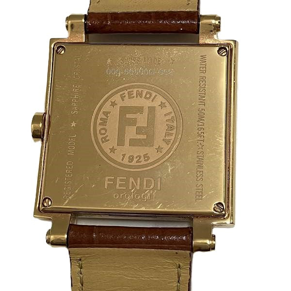 Fendi Quadro Quartz Watch 006-60500G-652 in Good Condition