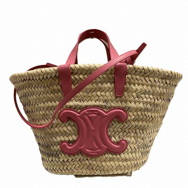 Celine Triomphe Raffia Leather Handbag