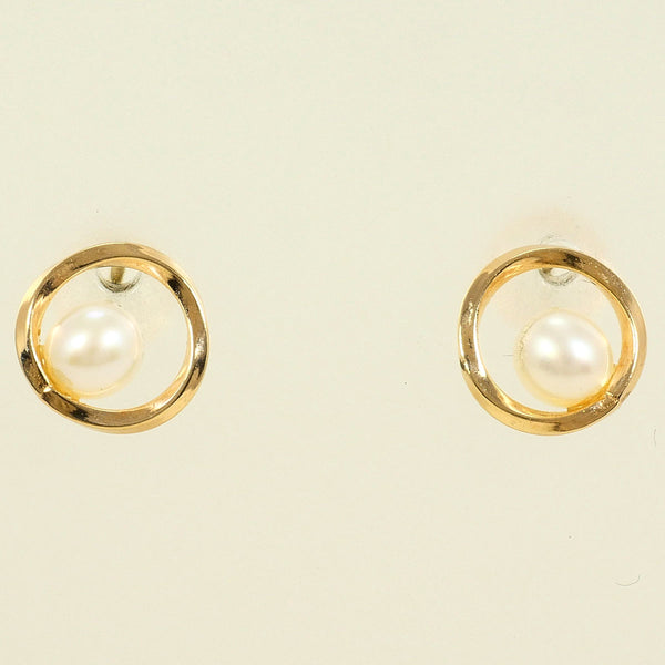 Take-Up Au750 Au417 Pearl Earrings