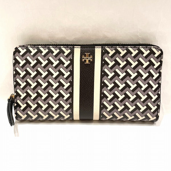 Tory Burch T-Zag Tile T-Link Zip Around Continental Wallet 64279 in Good Condition