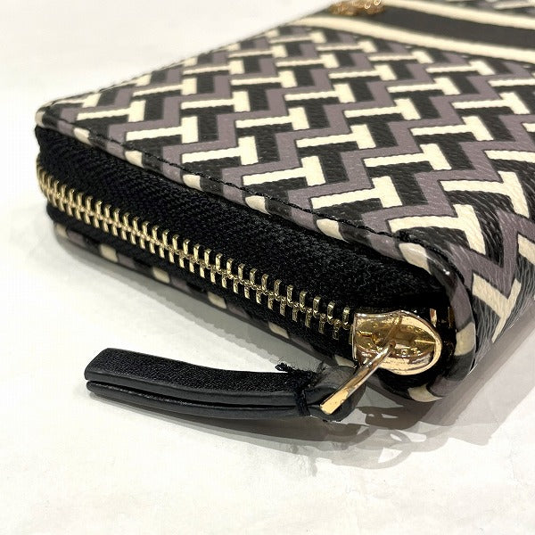 Tory Burch T-Zag Tile T-Link Zip Around Continental Wallet 64279 in Good Condition