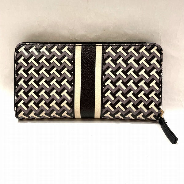 Tory Burch T-Zag Tile T-Link Zip Around Continental Wallet 64279 in Good Condition