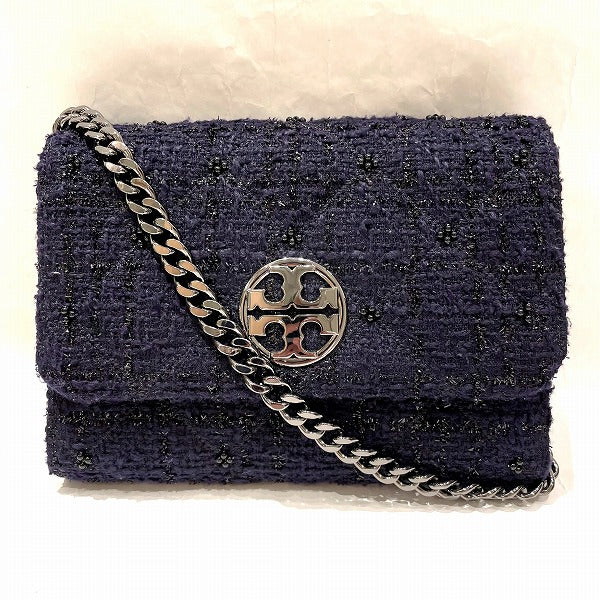 Tory Burch Tweed Chain Wallet 86052 in Good Condition