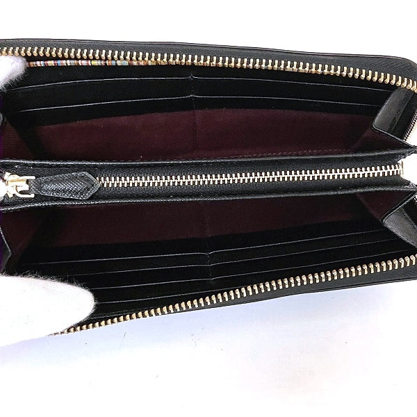 Paul Smith Black Leather Multistripe Long Wallet in Good Condition