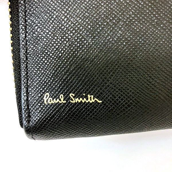 Paul Smith Black Leather Multistripe Long Wallet in Good Condition