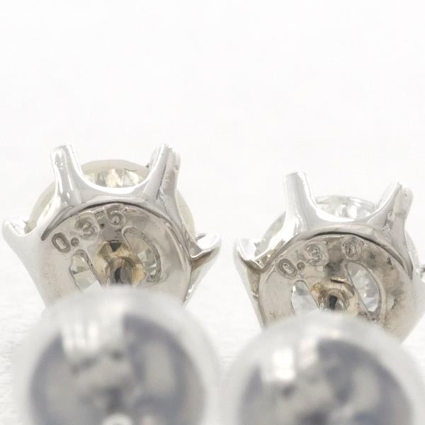 PT900 Platinum Diamond Earrings 0.35ct SI2 0.30ct with Certificate in Great Condition