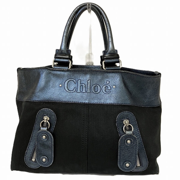 Chloe Denim Leather Tote Handbag in Good Condition