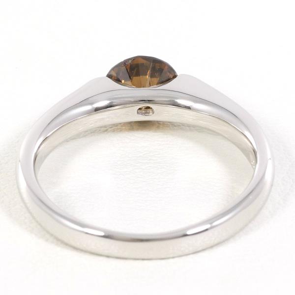 PT900 Platinum Ring with Brown Diamond, Size 15 in Excellent Condition