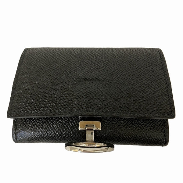 Bvlgari Grain Leather Logo Clip Coin Case 289374 in Good Condition