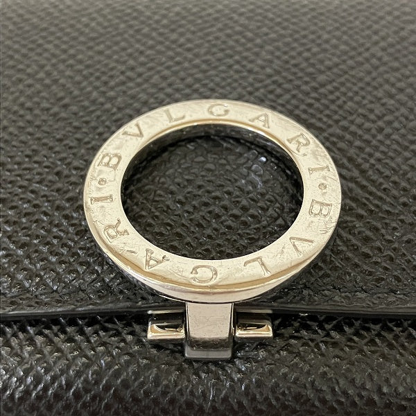 Bvlgari Grain Leather Logo Clip Coin Case 289374 in Good Condition