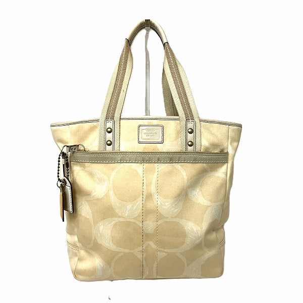 Coach Signature Canvas Leather Tote Bag KB10640