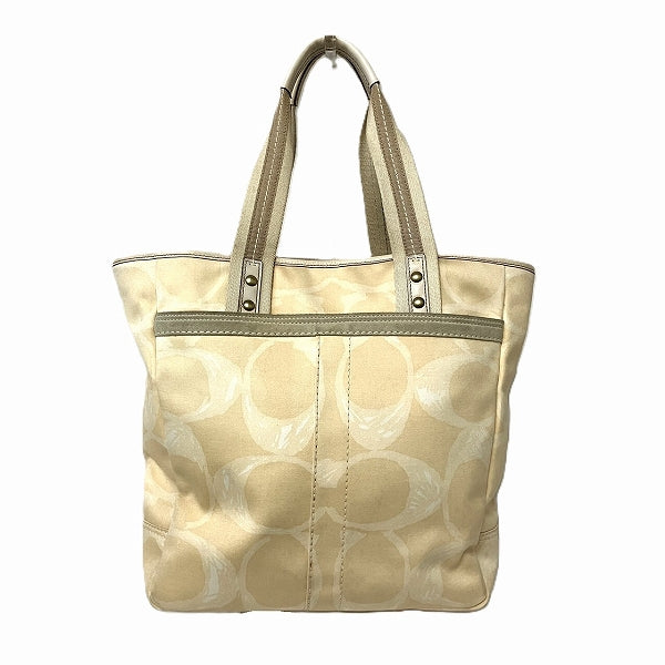 Coach Signature Canvas Leather Tote Bag KB10640 in Good Condition