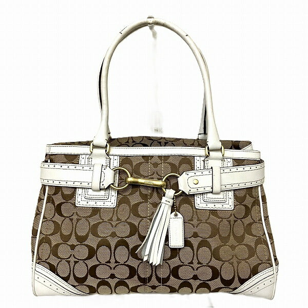 Coach Signature Canvas Leather Handbag 10508