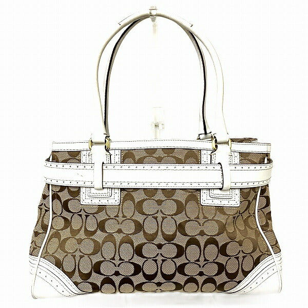 Coach Signature Canvas Leather Handbag 10508