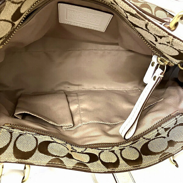 Coach Signature Canvas Leather Handbag 10508