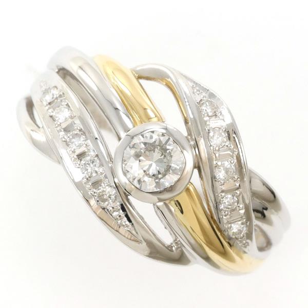 PT900 Platinum K18YG Diamond Ring 14