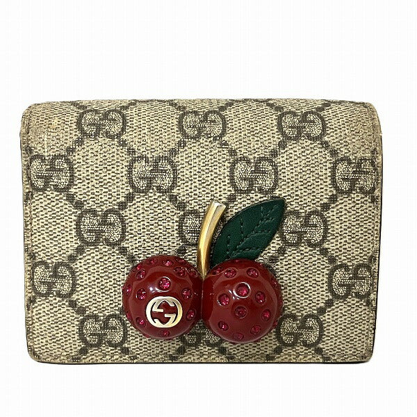 Gucci GG Supreme Cherry Canvas Wallet