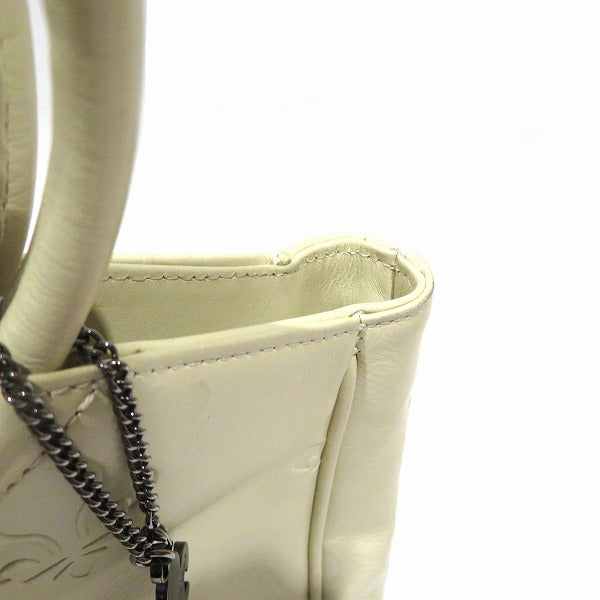 Patrick Cox Ivory PVC Canvas Handbag for Women in Good Condition