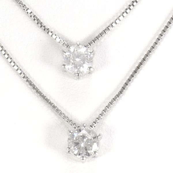 K18 White Gold Diamond Necklace 0.430 VS2 in Excellent Condition