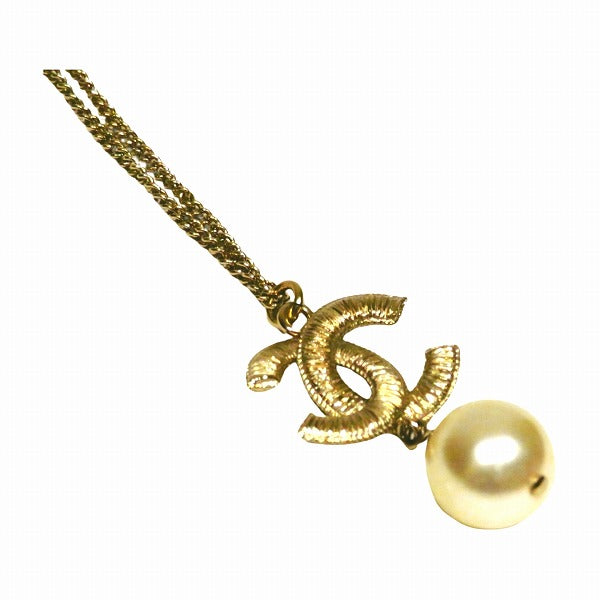 Chanel Coco Mark Drop Pearl Necklace in Good Condition