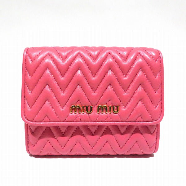 Miu Miu Matelassé Quilted Compact Wallet