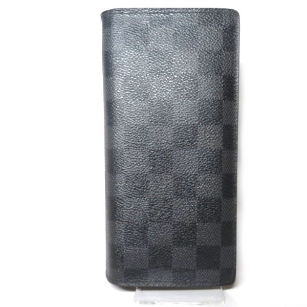 Louis Vuitton Damier Graphite Portefeuille Brazza Long Wallet N62665 in Good Condition