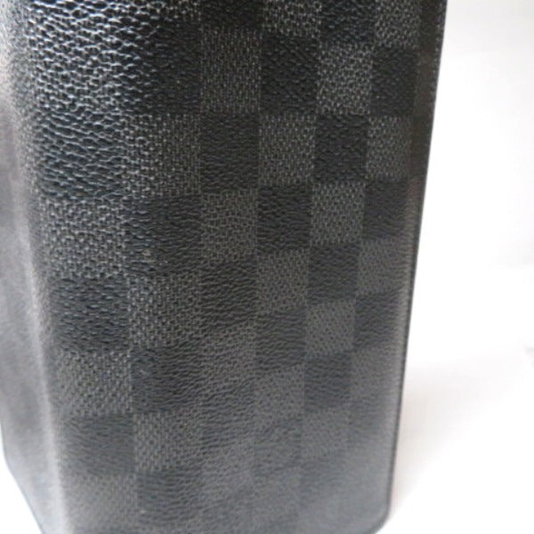 Louis Vuitton Damier Graphite Portefeuille Brazza Long Wallet N62665 in Good Condition