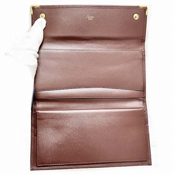 Cartier Must Leather Long Wallet Trifold in Pristine Condition