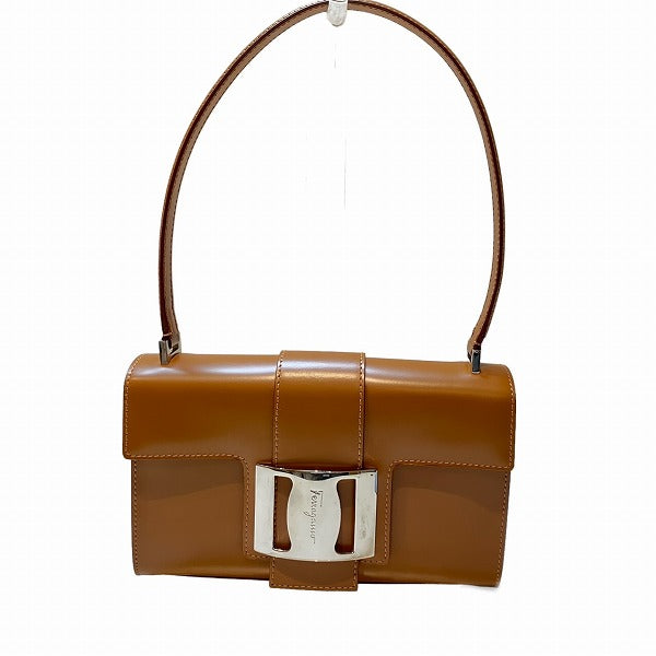 Salvatore Ferragamo Vara Leather Shoulder Bag EE-21 1922 in Good Condition