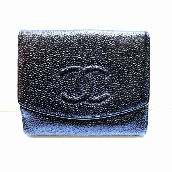 Chanel Caviar Skin W Hook Wallet A13496 in Good Condition