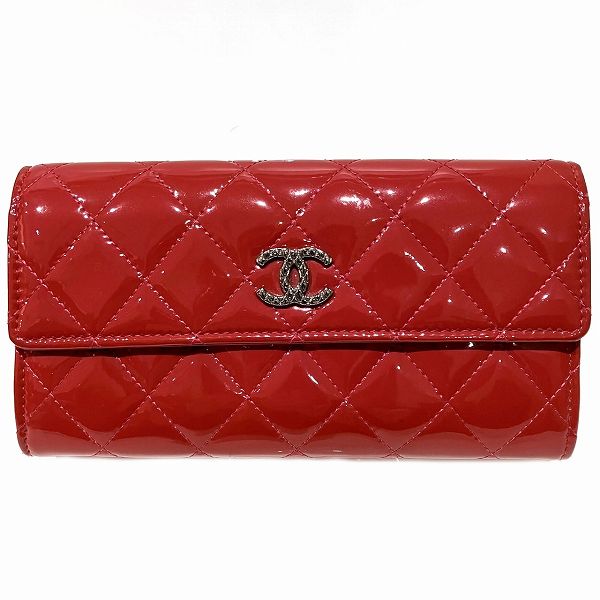 Chanel Patent Matelasse Coco Mark Long Wallet