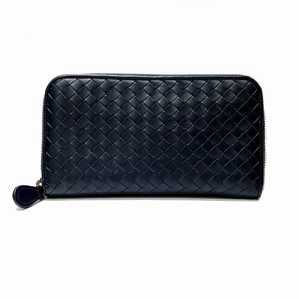 Bottega Veneta Leather Intrecciato Zip-Around Wallet in Good Condition