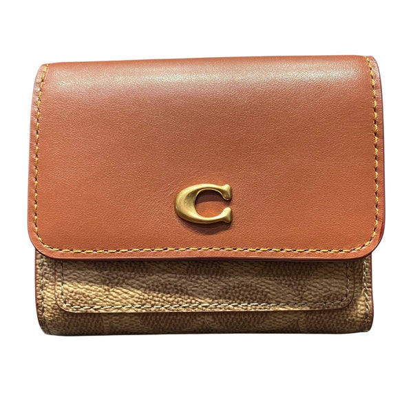 COACH Mira Small Flap Wallet PVC Small Trifold Wallet