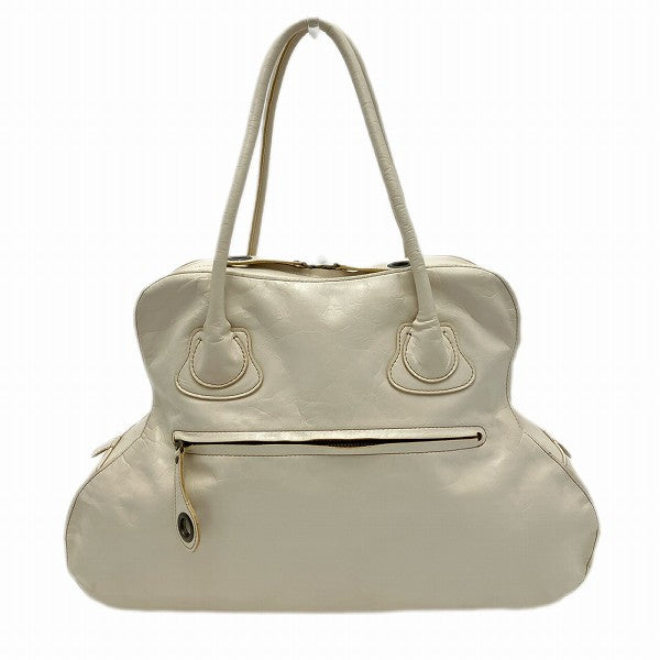 Bea Trosso Leather Ivory Handbag Unisex in Good Condition