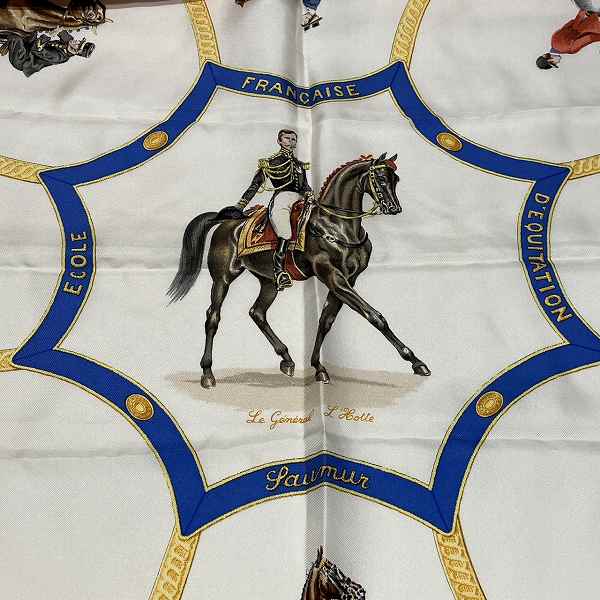 Hermes Silk Scarf ECOLE FRANCAISE D'EQUITATION in Great Condition